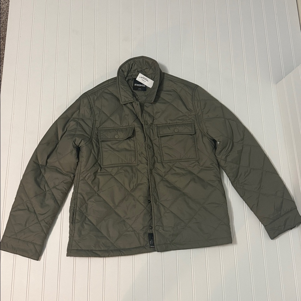 Tilly’s RSQ Men's Olive Quilted Nylon Jacket